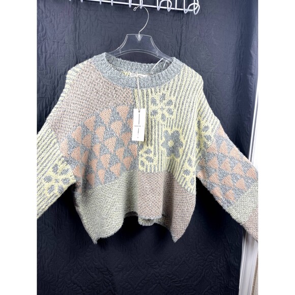 Moon + Madison Multiprint Comfy Sweater Spring Indie Artsy Chic Cute SZ S:NWT - Picture 4 of 7